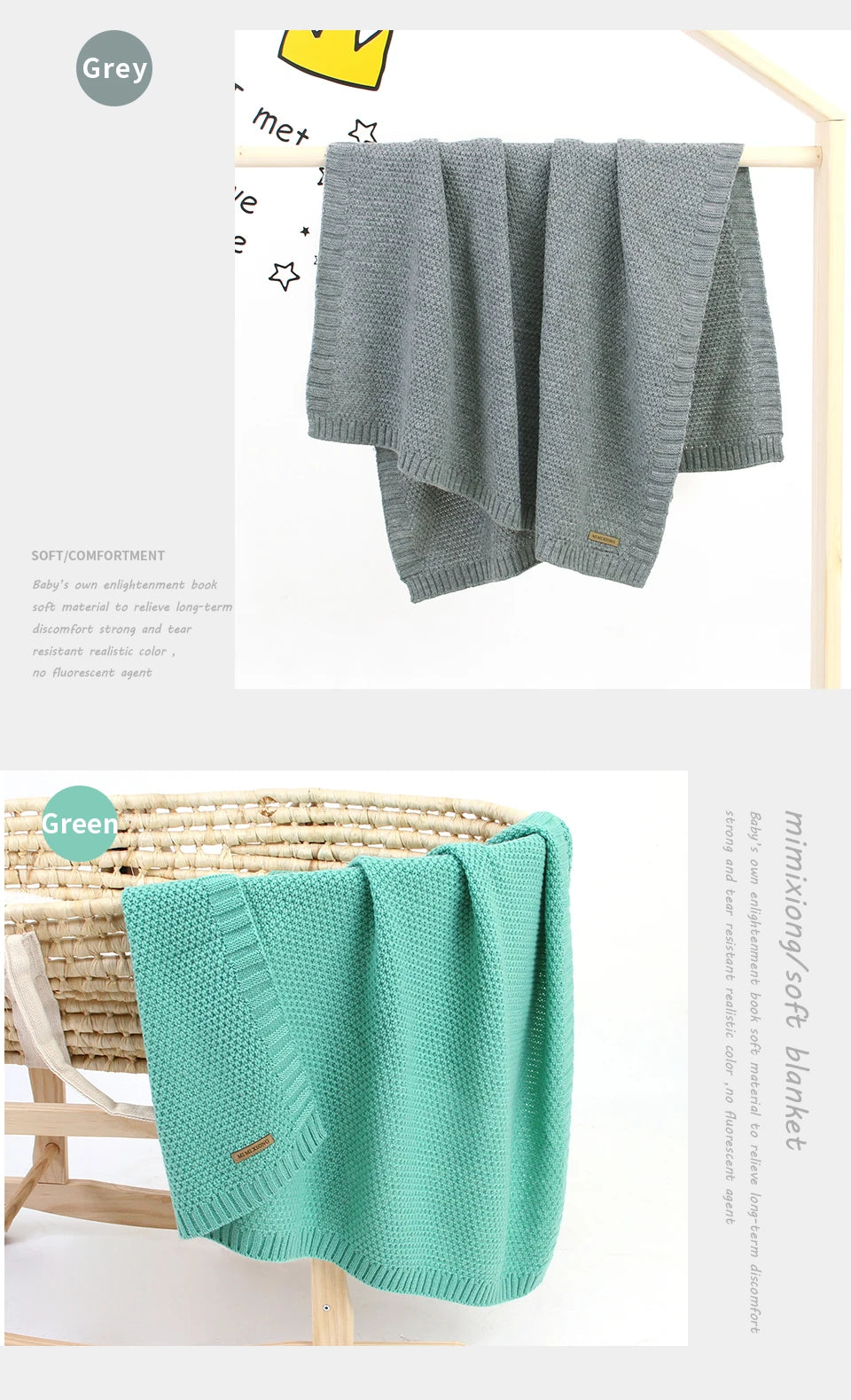 Super Soft Baby Blanket for bed or stroller