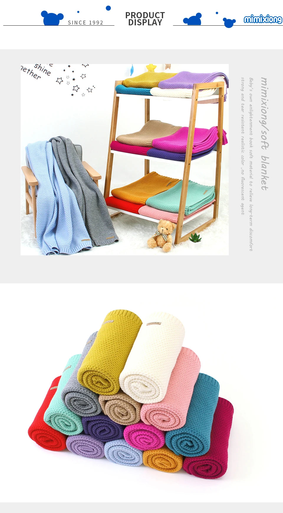 Super Soft Baby Blanket for bed or stroller