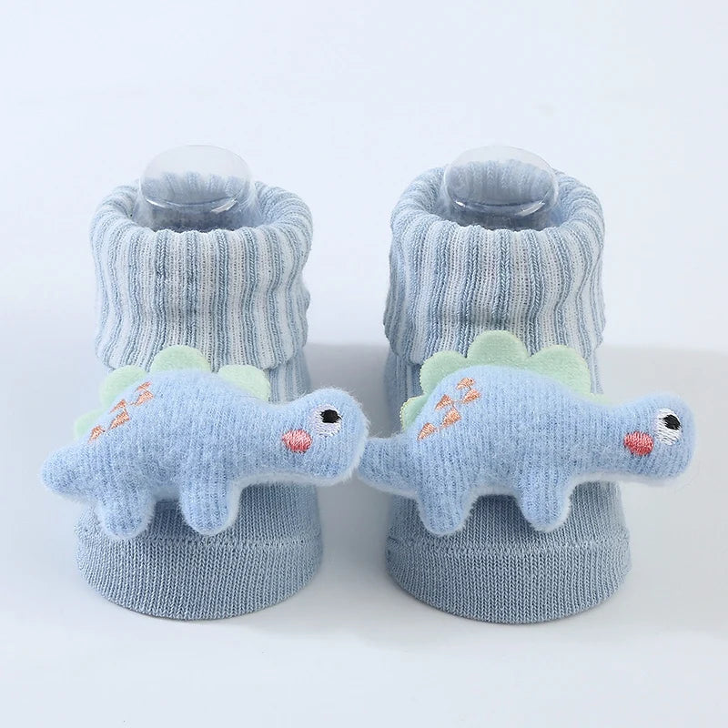 Little Dino Baby Socks – Soft Cotton Anti-Slip for Boys & Girls