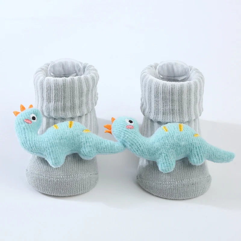 Little Dino Baby Socks – Soft Cotton Anti-Slip for Boys & Girls