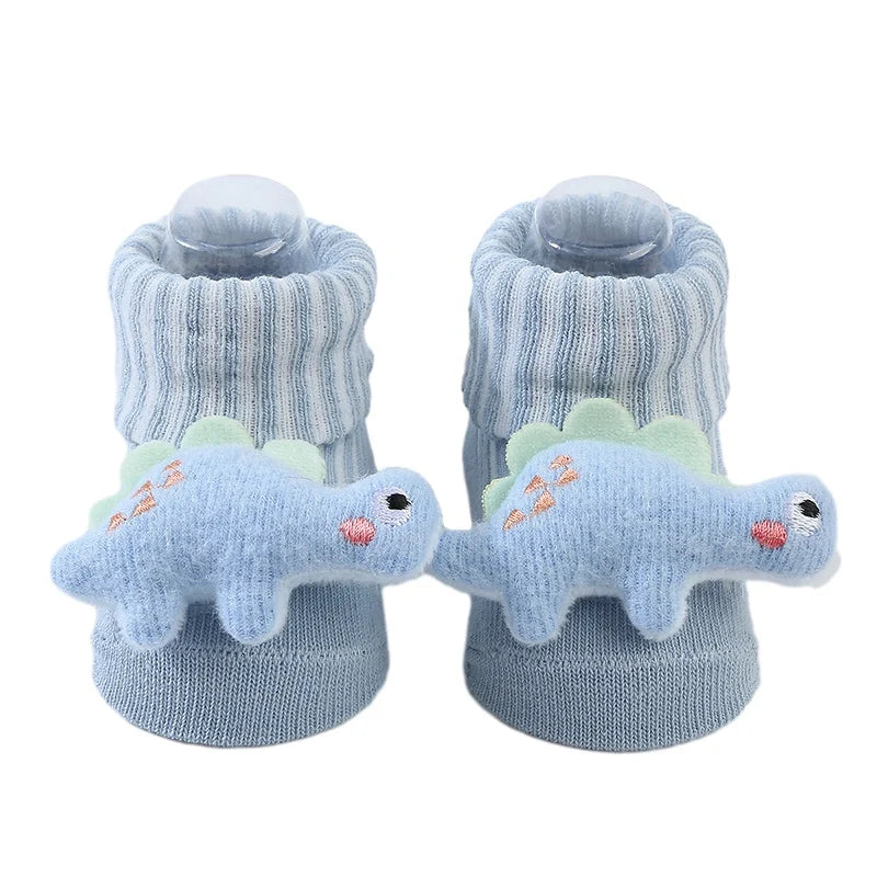 Little Dino Baby Socks – Soft Cotton Anti-Slip for Boys & Girls