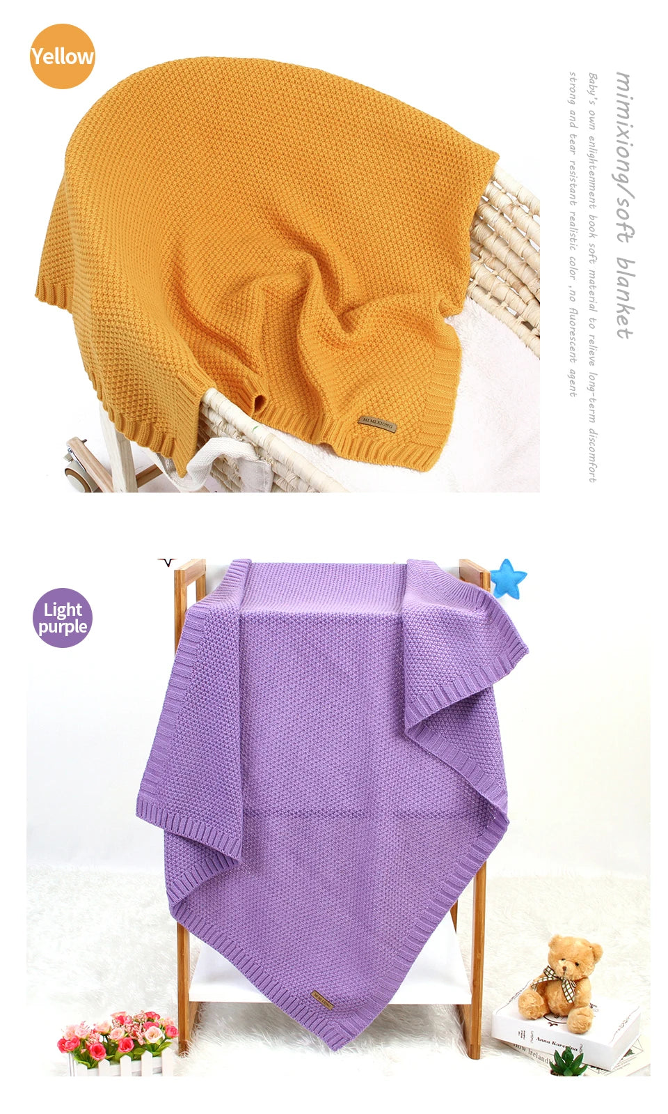 Super Soft Baby Blanket for bed or stroller