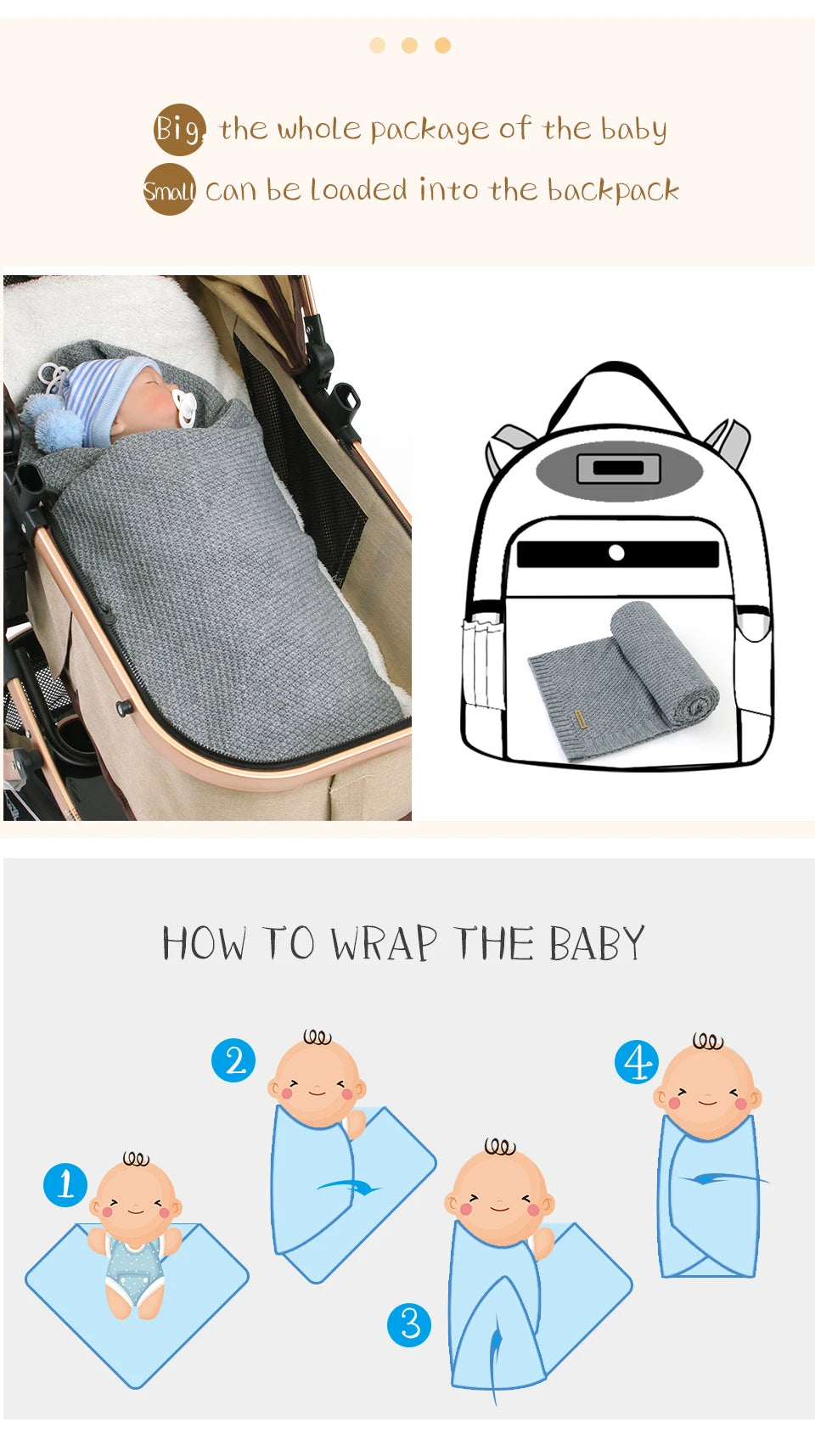 Super Soft Baby Blanket for bed or stroller