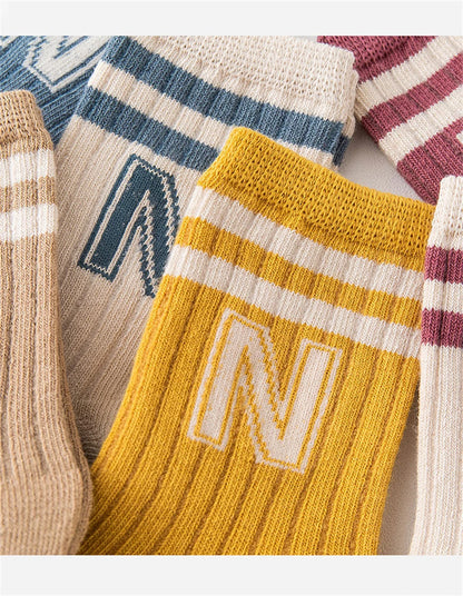 Baby Letter Socks – 3 Pack, Soft Knit for Boys & Girls