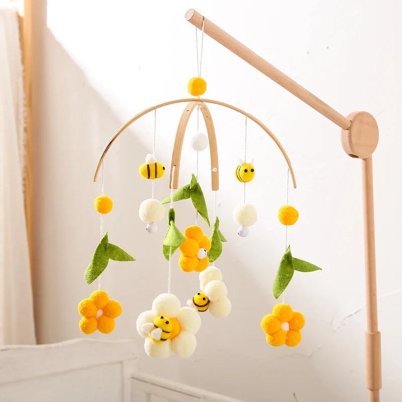 BuzzBuddy Wooden Crib Mobile & Rattle
