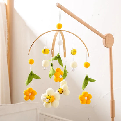 BuzzBuddy Wooden Crib Mobile & Rattle