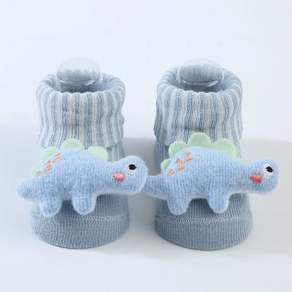 Little Dino Baby Socks – Soft Cotton Anti-Slip for Boys & Girls