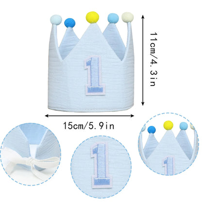 PartyPrince / PartyPrincess 1st Birthday Crown Hat