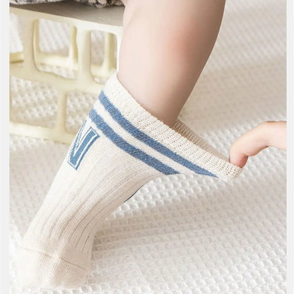 Baby Letter Socks – 3 Pack, Soft Knit for Boys & Girls