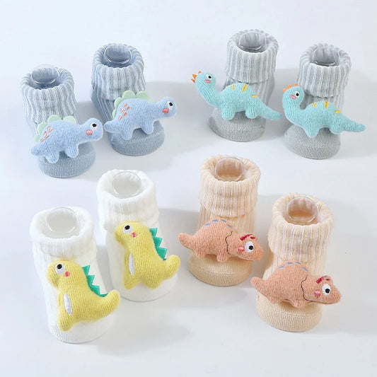 Little Dino Baby Socks – Soft Cotton Anti-Slip for Boys & Girls