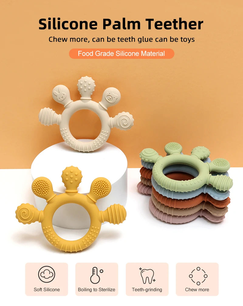 TinyHands Silicone Teether – Sensory Chew Toy