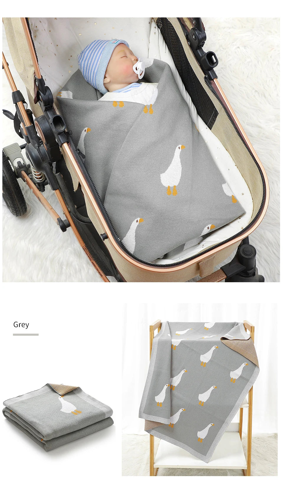 Newborn Baby Swaddle Blanket – Cozy Stroller & Basket Wrap