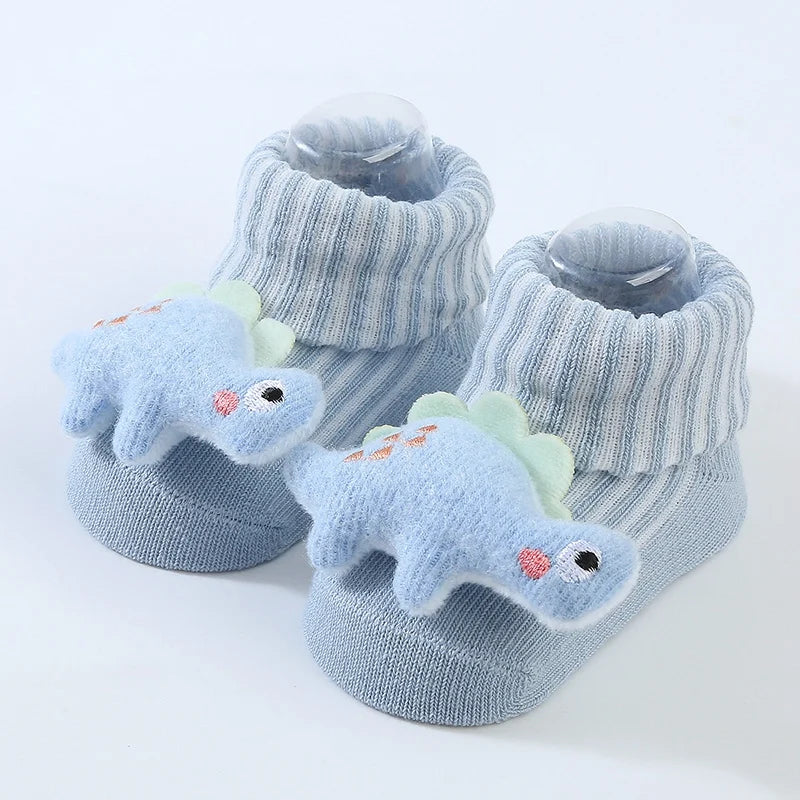 Little Dino Baby Socks – Soft Cotton Anti-Slip for Boys & Girls