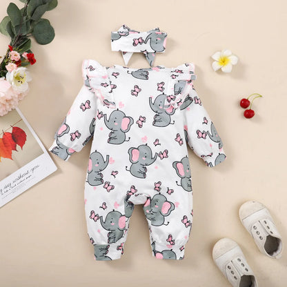 SnuggleElephant Baby Girl Romper