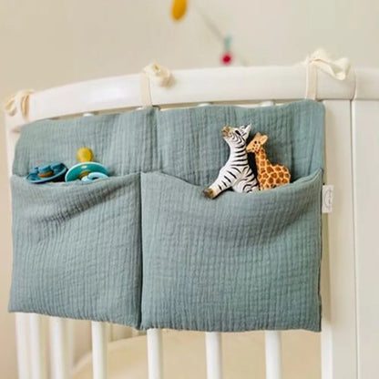 Hanging Crib Storage Bag – Baby Diaper & Toy Organizer