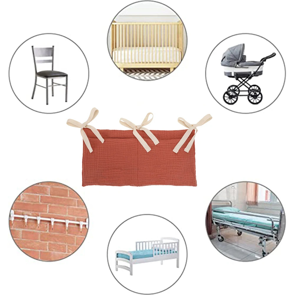 Hanging Crib Storage Bag – Baby Diaper & Toy Organizer