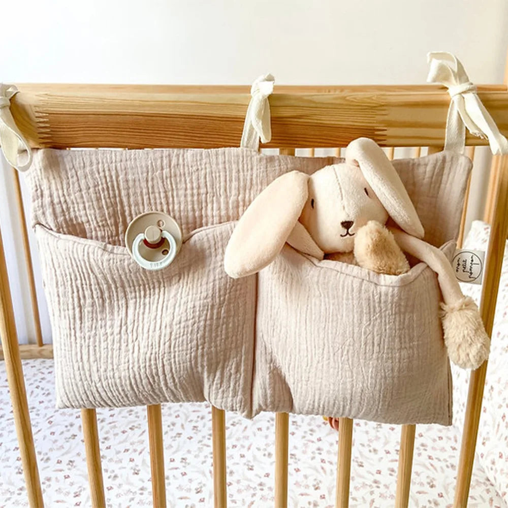 Hanging Crib Storage Bag – Baby Diaper & Toy Organizer