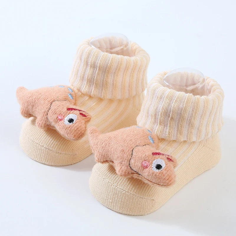 Little Dino Baby Socks – Soft Cotton Anti-Slip for Boys & Girls