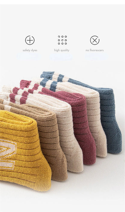 Baby Letter Socks – 3 Pack, Soft Knit for Boys & Girls