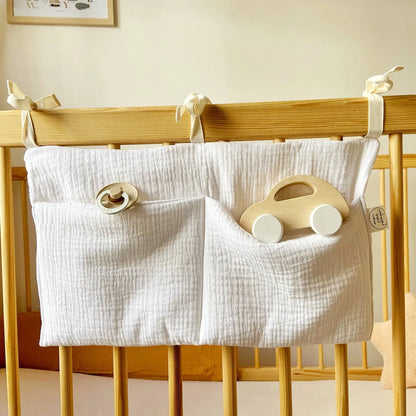Hanging Crib Storage Bag – Baby Diaper & Toy Organizer