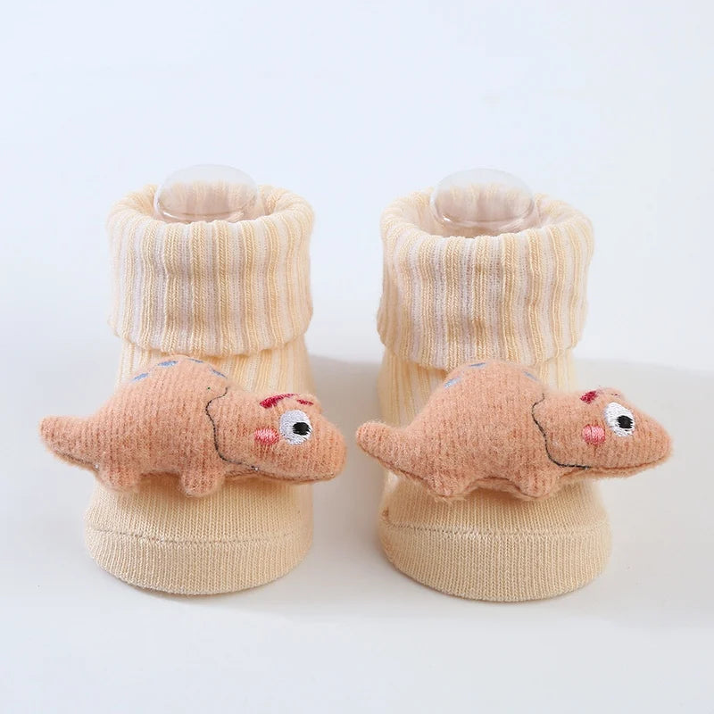 Little Dino Baby Socks – Soft Cotton Anti-Slip for Boys & Girls