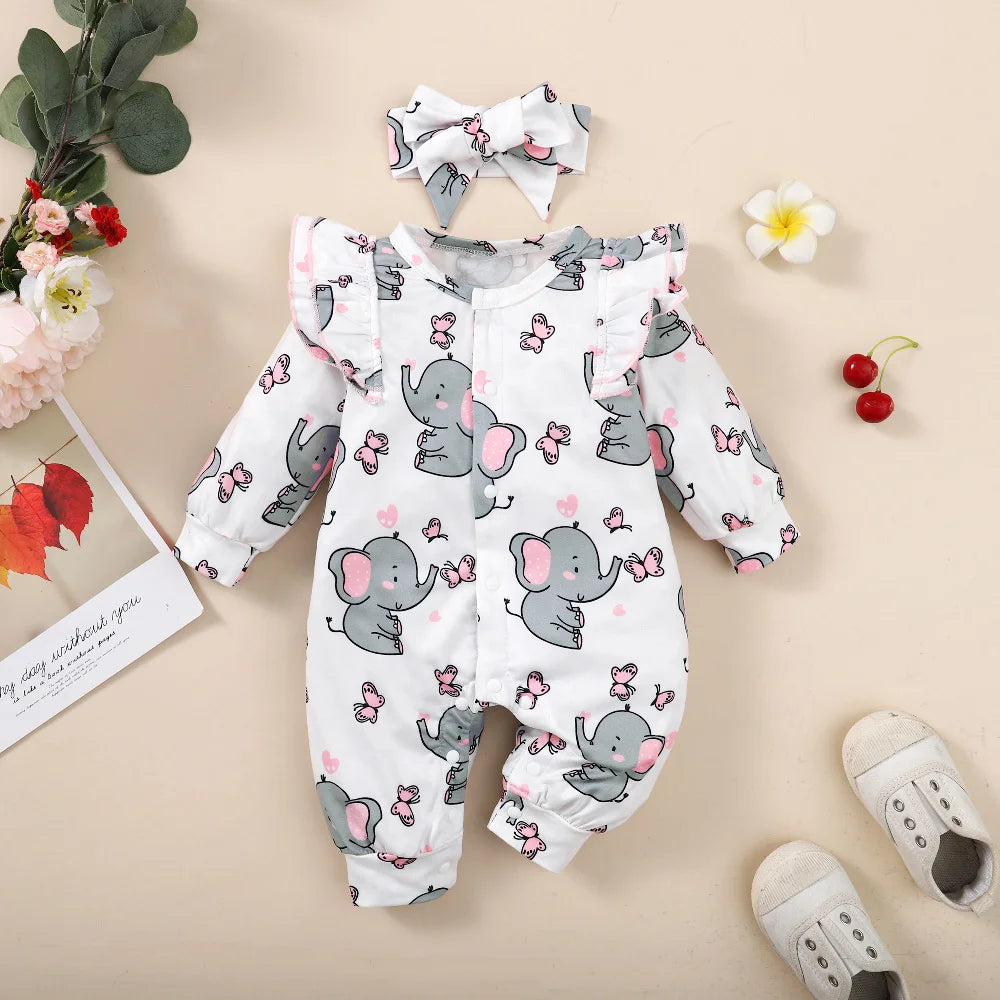 SnuggleElephant Baby Girl Romper