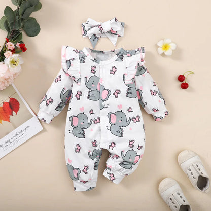 SnuggleElephant Baby Girl Romper