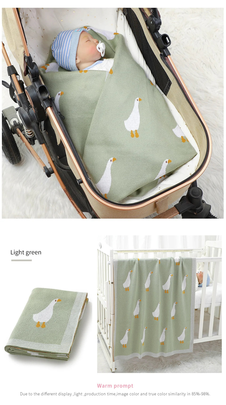 Newborn Baby Swaddle Blanket – Cozy Stroller & Basket Wrap