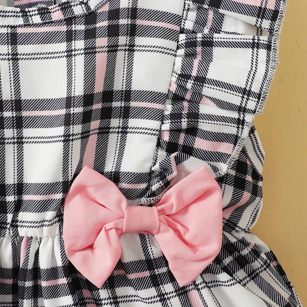 SunnyBloom Plaid Romper &amp; Hat Set – 0-18 Months