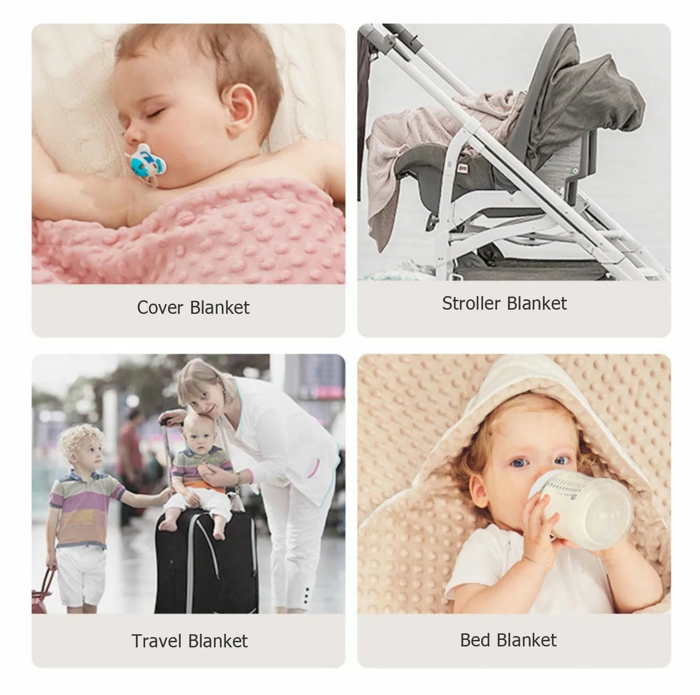 Cozy Fleece Baby Blanket & Beanie Set