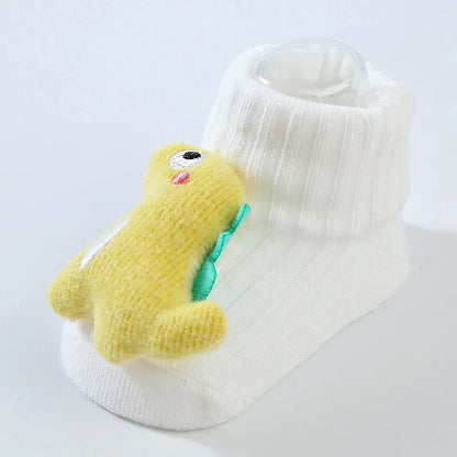 Little Dino Baby Socks – Soft Cotton Anti-Slip for Boys & Girls