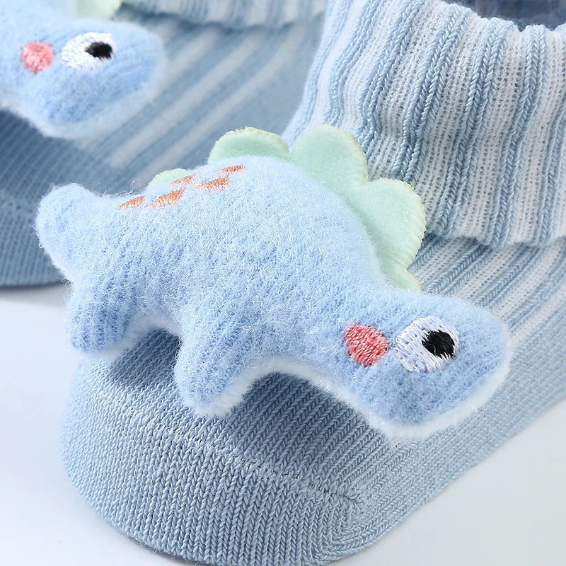 Little Dino Baby Socks – Soft Cotton Anti-Slip for Boys & Girls