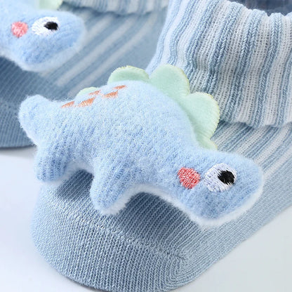 Little Dino Baby Socks – Soft Cotton Anti-Slip for Boys & Girls