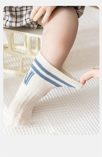 Baby Letter Socks – 3 Pack, Soft Knit for Boys & Girls