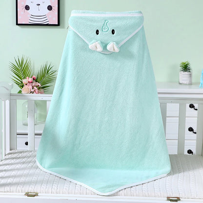 Baby Bathrobe & Hooded Towel – Soft Cartoon Fleece Blanket for Newborns