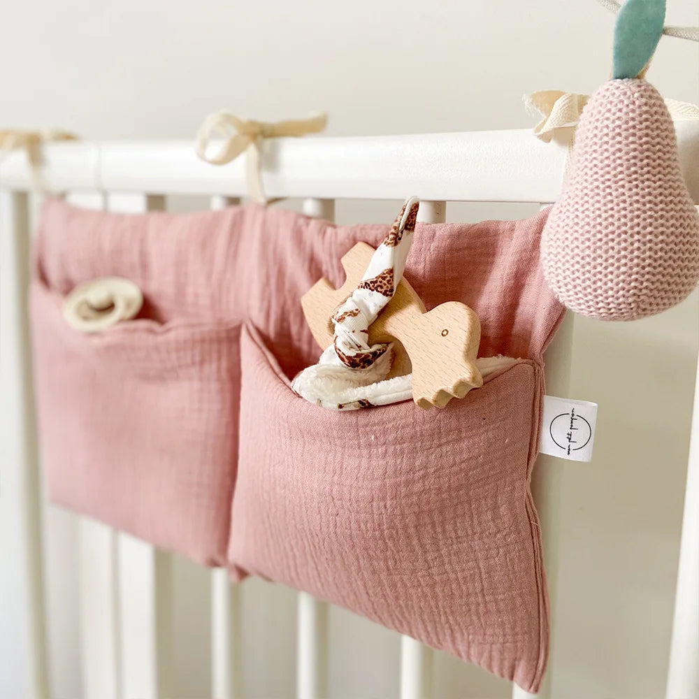 Hanging Crib Storage Bag – Baby Diaper & Toy Organizer