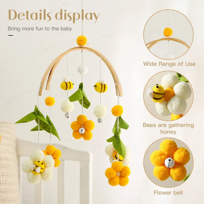 BuzzBuddy Wooden Crib Mobile & Rattle