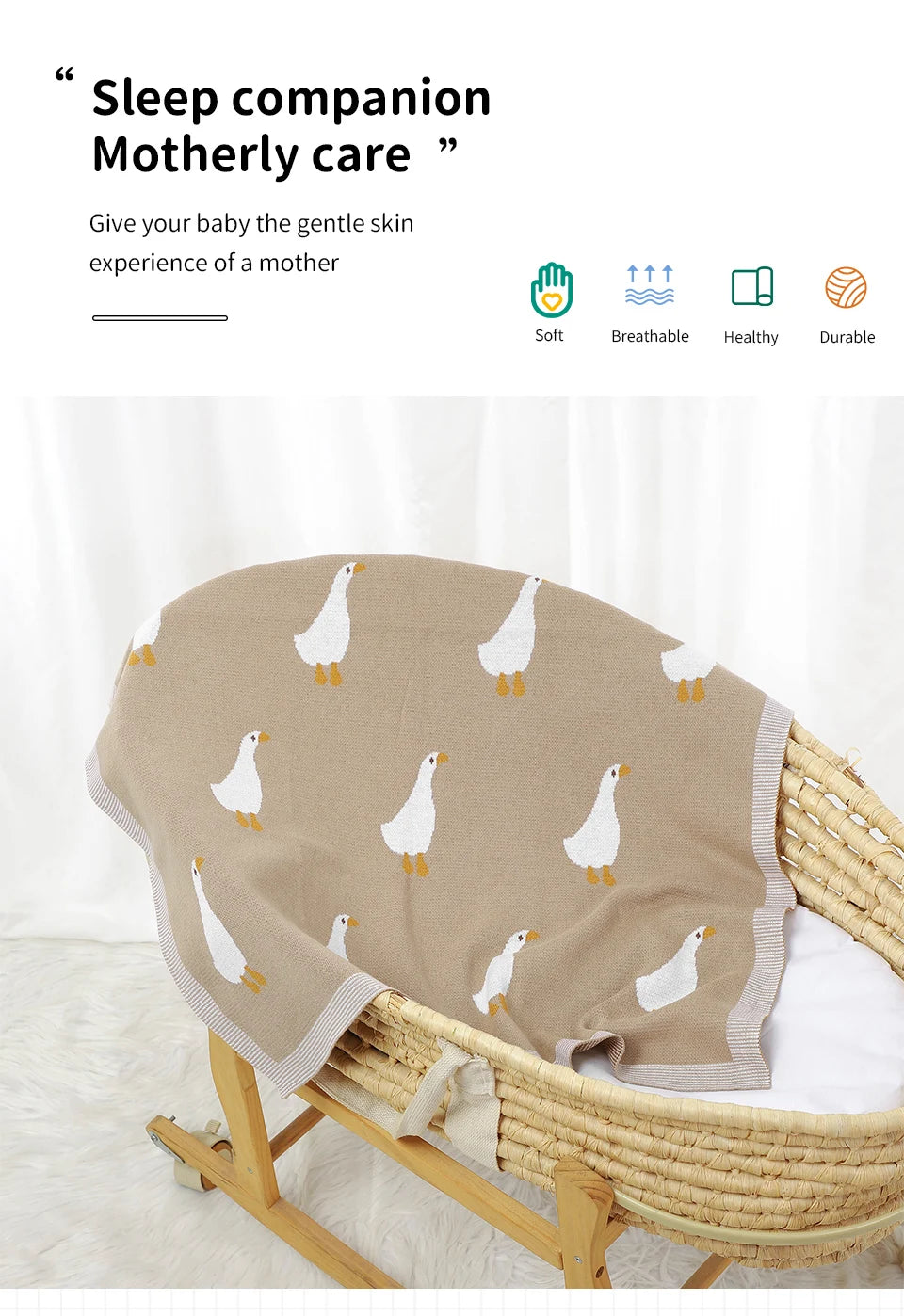 Newborn Baby Swaddle Blanket – Cozy Stroller & Basket Wrap