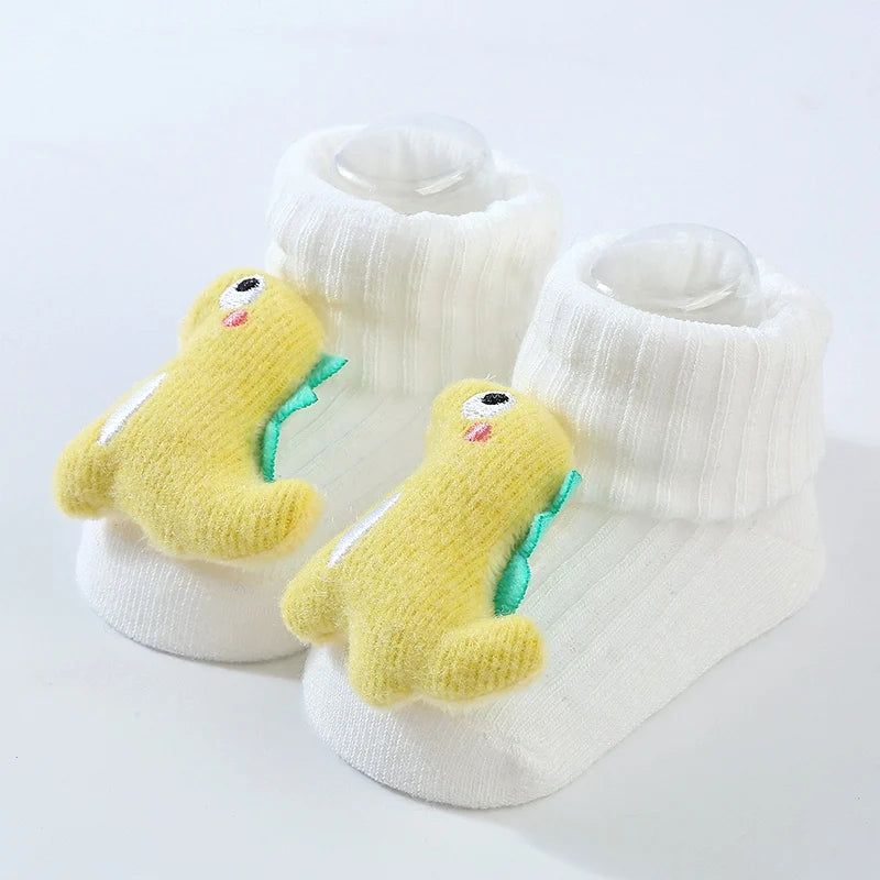 Little Dino Baby Socks – Soft Cotton Anti-Slip for Boys & Girls