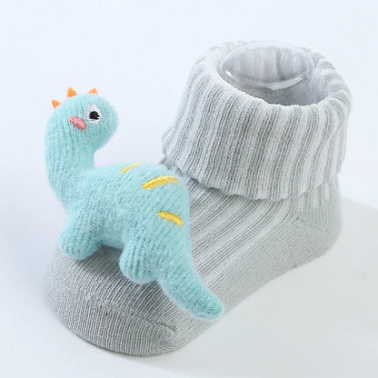 Little Dino Baby Socks – Soft Cotton Anti-Slip for Boys & Girls