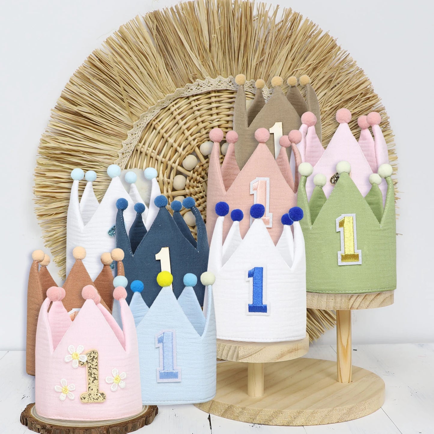 PartyPrince / PartyPrincess 1st Birthday Crown Hat