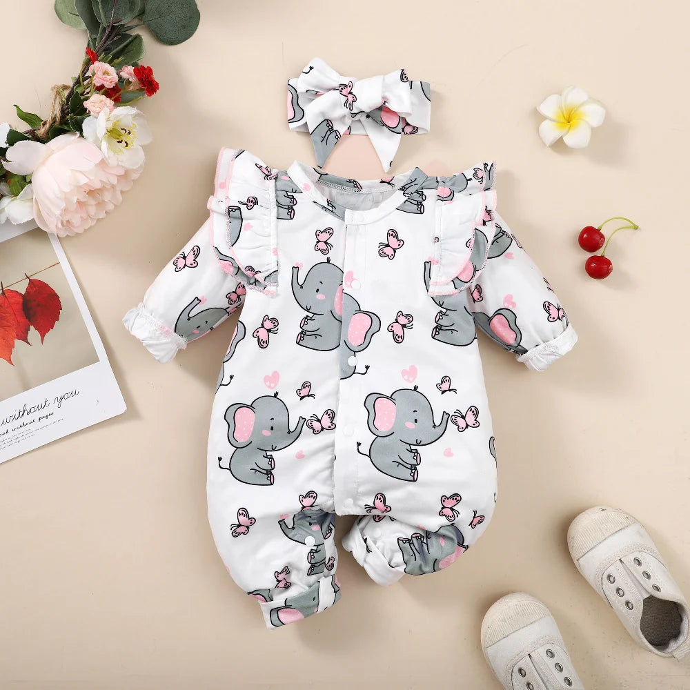 SnuggleElephant Baby Girl Romper