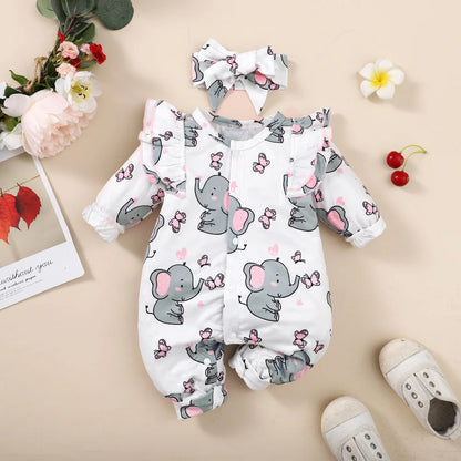 SnuggleElephant Baby Girl Romper