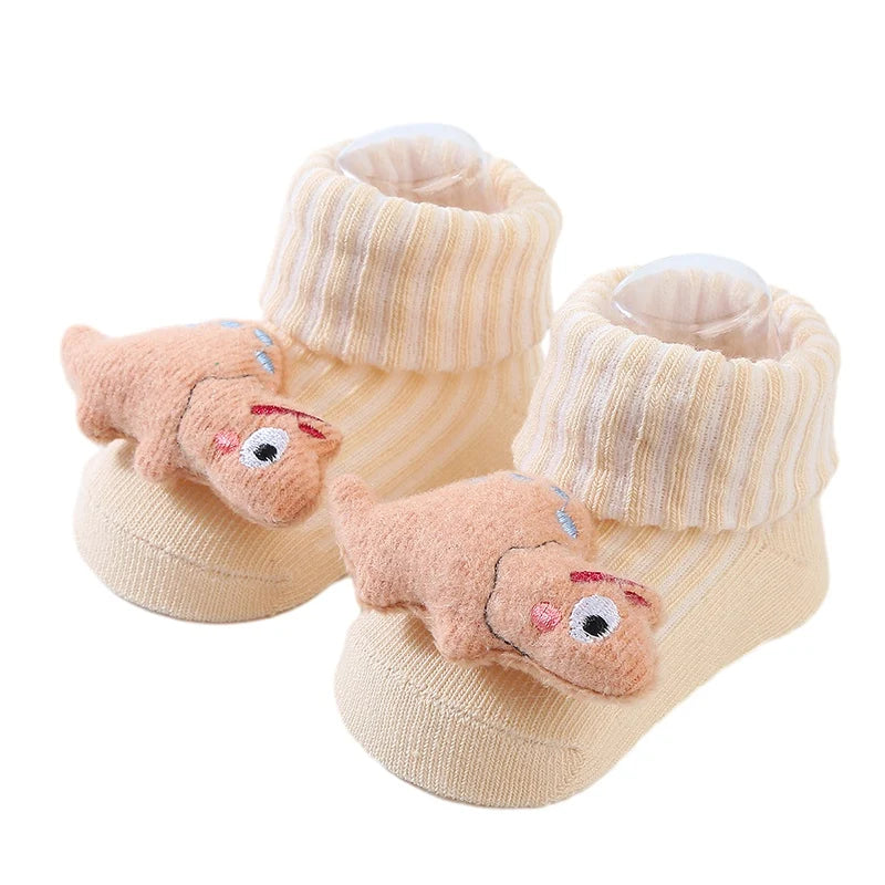 Little Dino Baby Socks – Soft Cotton Anti-Slip for Boys & Girls
