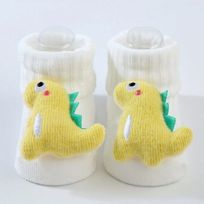 Little Dino Baby Socks – Soft Cotton Anti-Slip for Boys & Girls